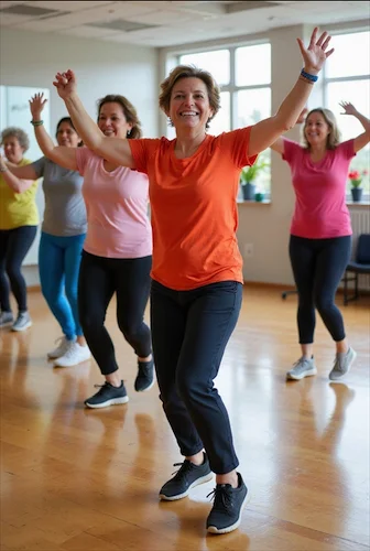 Active adults 50+ enjoying Zumba Gold fitness class for 50+ in Ottawa