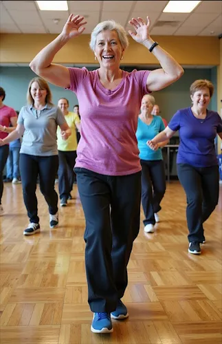 Group of seniors participating in Zumba Gold fitness class for 50+ in Ottawa